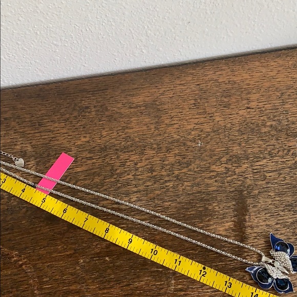 Blue & silver butterfly necklace - Picture 4 of 4